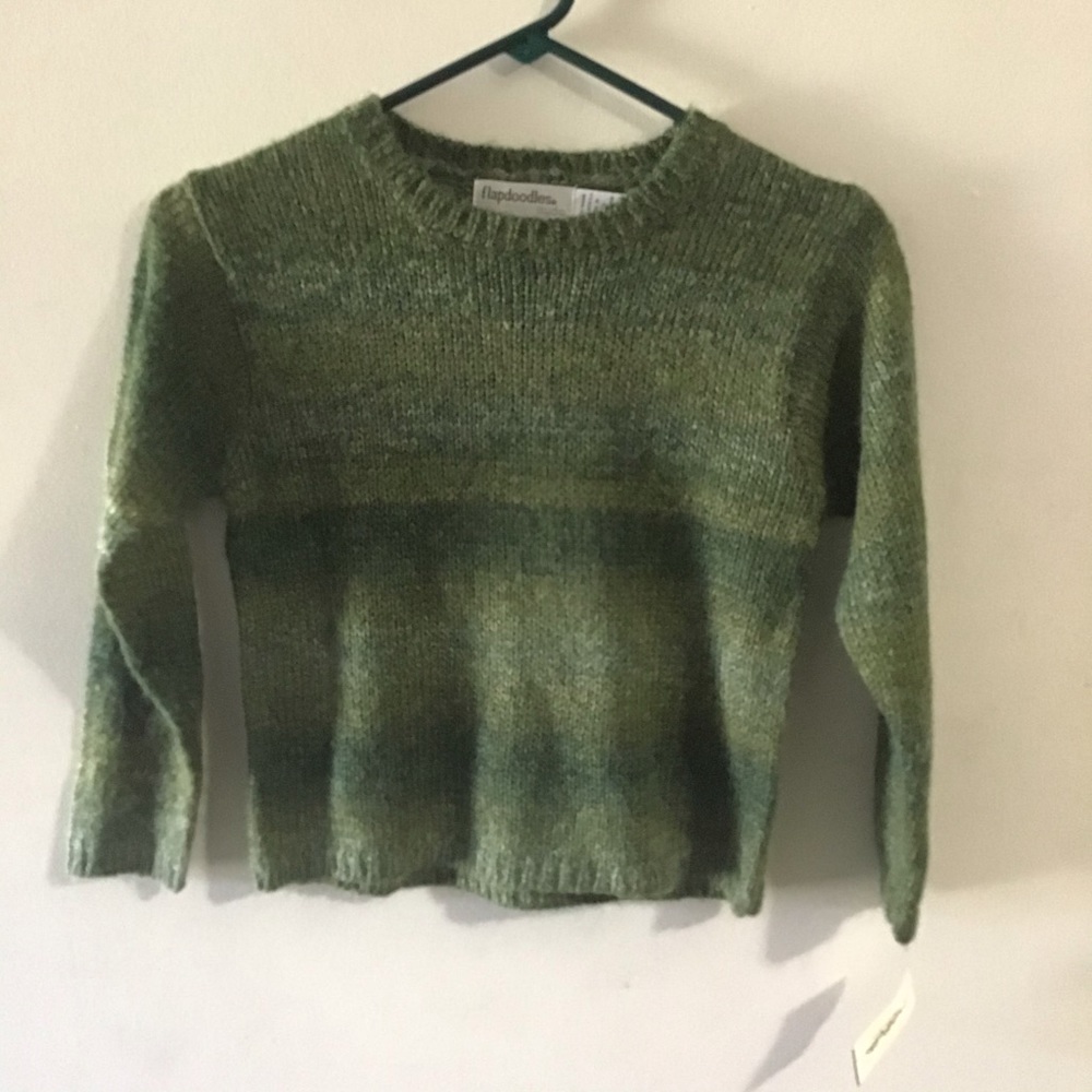 Flapdoodles boys green sweater.